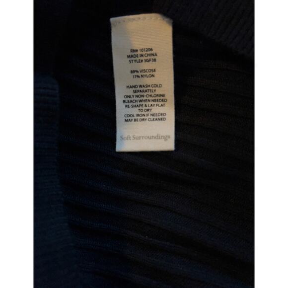 Soft Surroundings Ribbed Sweater Tank Size PL Black Sleeveless Minimalist NWT - Picture 6 of 8